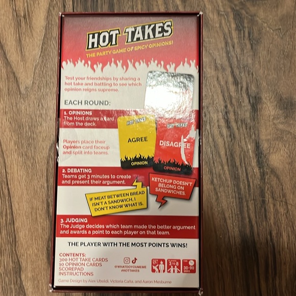 Hot Takes: The Party Game of Spicy Opinions! Great game with friends and family. - Picture 3 of 5